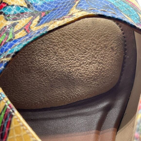 NATURALIZER N5 CONTOUR Wooden Heels Floral Slingback Shoes 9 - Picture 13 of 14